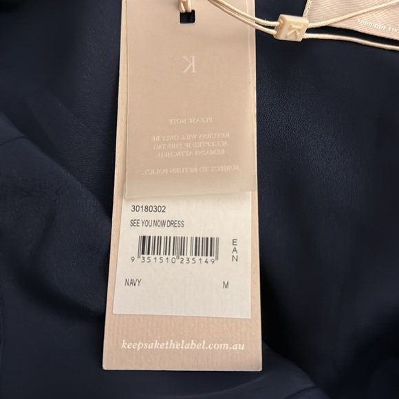Keepsake The Label See You Now Ruffle Dress Navy Blue New with Tags - Picture 8 of 11